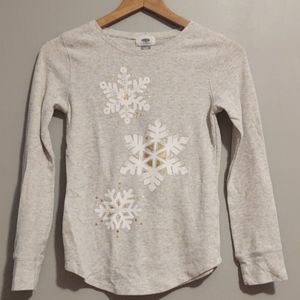 Grey knit snowflake long sleeve👑